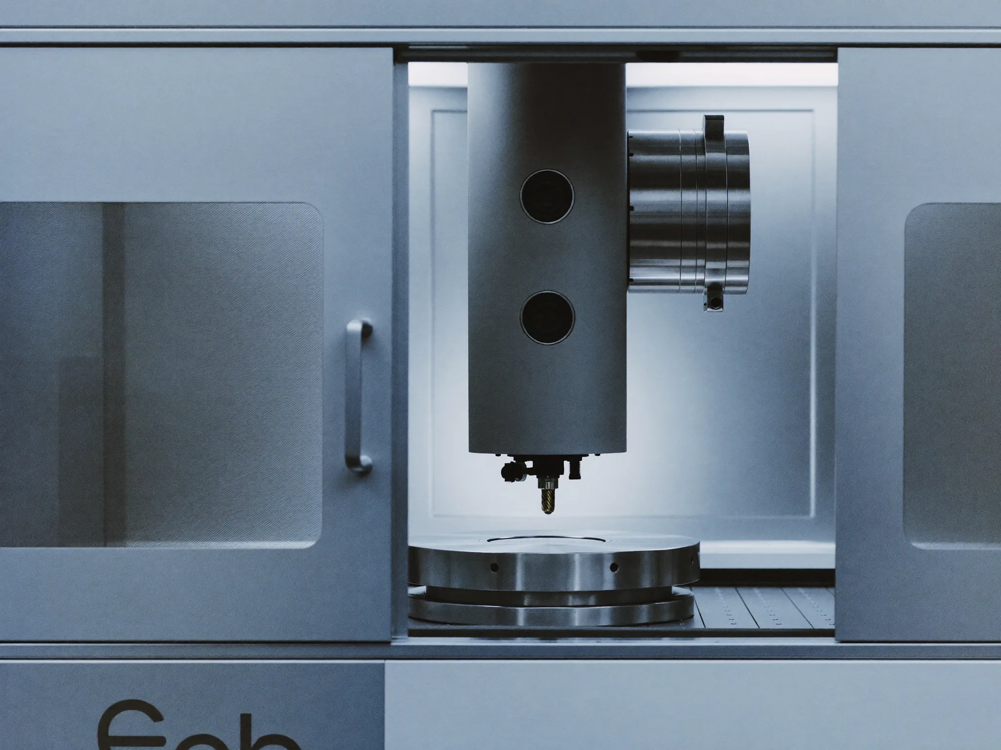A CNC machining center in a workshop