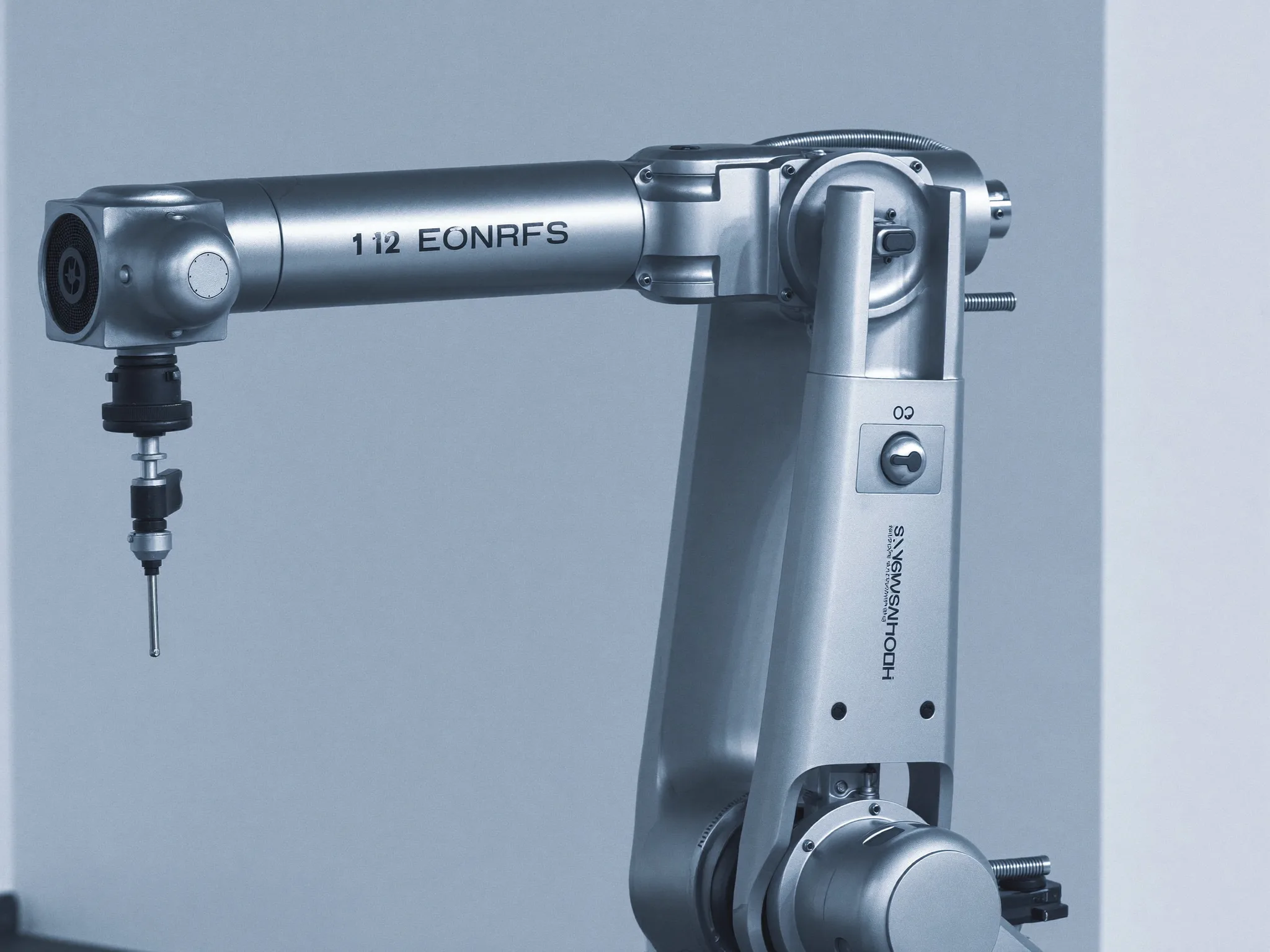 An industrial robot arm on a production line